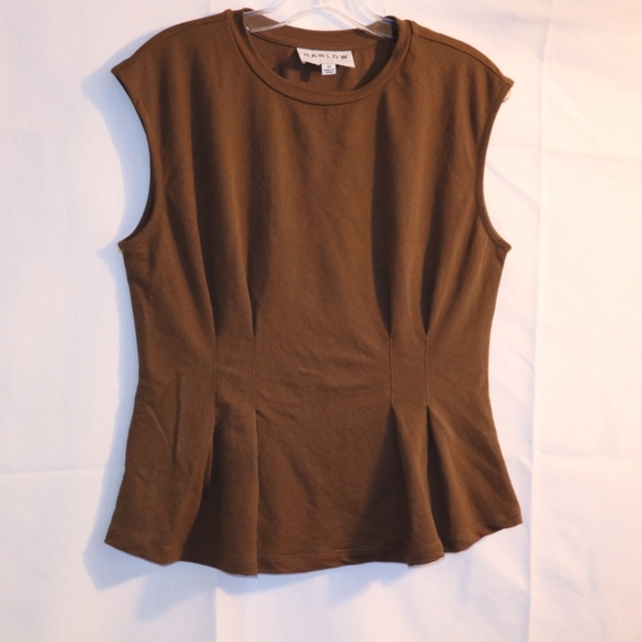 Harlow Peplum Top Brown Size Meduim - Picture 4 of 8